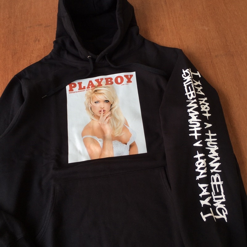 pullover hoodie playboy x im a not human being black color