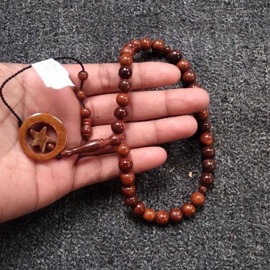 tasbih kokka bulat ± 9 mm ( 9mm ) 33 butir bulan bintang