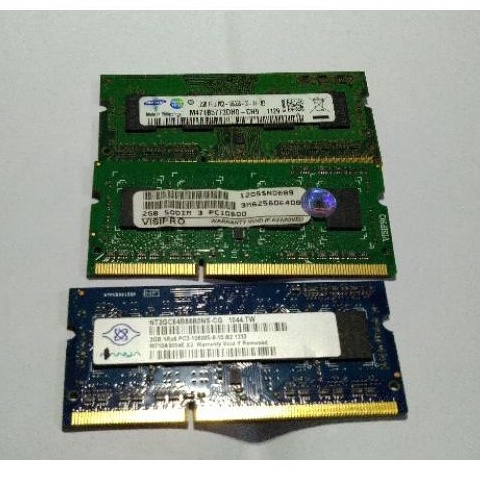 RAM memori memory laptop notebook 2GB ddr3 pc3 10600 10600s sodim 3 Original asli copotan Murah