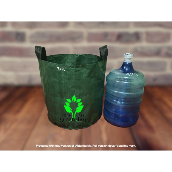 Planter bag 75 liter hijau bulat - pot - media tanam