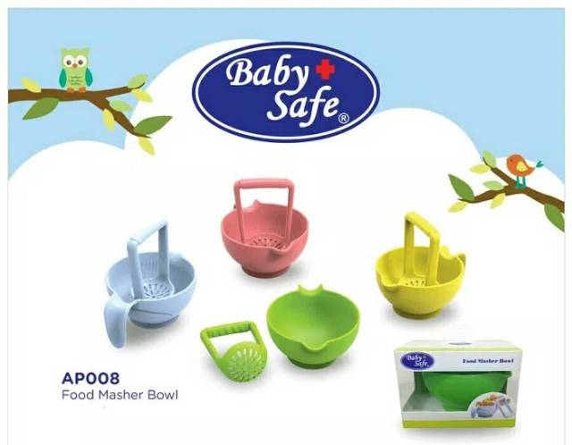 Baby Safe Masher Bowl  mangkok gerus makanan Bayi AP008 BABY SAFE