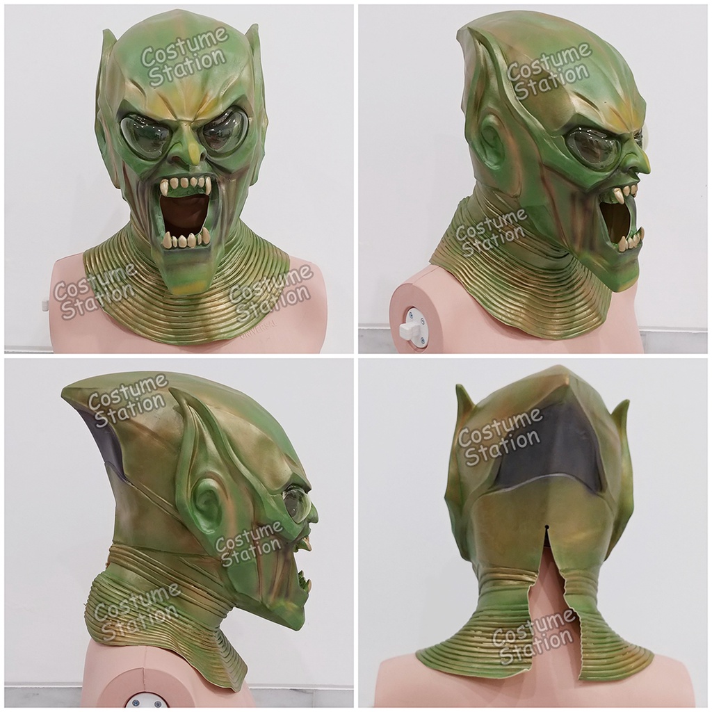 Topeng Green Goblin / Mask Latex Spiderman Villain Pesta Halloween