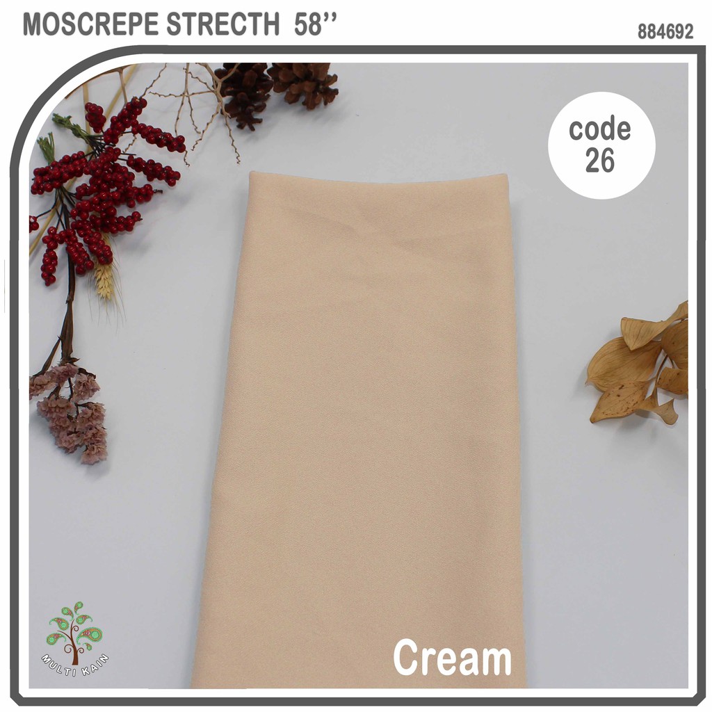 bahan multi kain moscrepe / mosscrepe / moscrep moschino mosschino arabian crepe gamis fashion-26 Cream