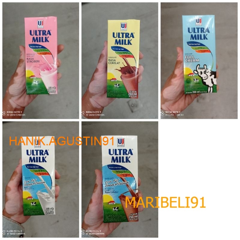 

Susu Ultra Milk 250ml / Susu Segar UHT Ultramilk 250ml / Coklat / Strawbery / Full Cream / Low Fat