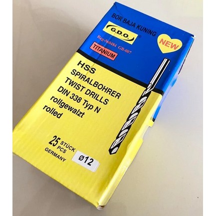 Mata Bor Besi Baja Kuningan 12mm 12 mm GDO KUAT Germany Twist Drill