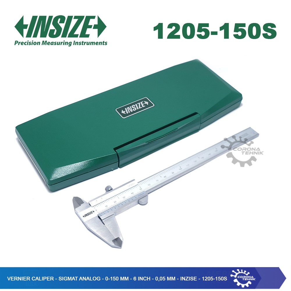 Insize - 1205-150S - Vernier Caliper - 0-150 mm - 6 Inch - 0,05 mm