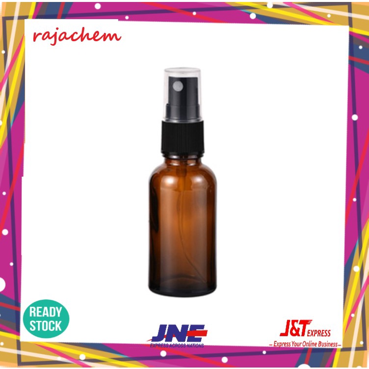 Botol Kaca Amber 30 ml Tutup Spray Hitam