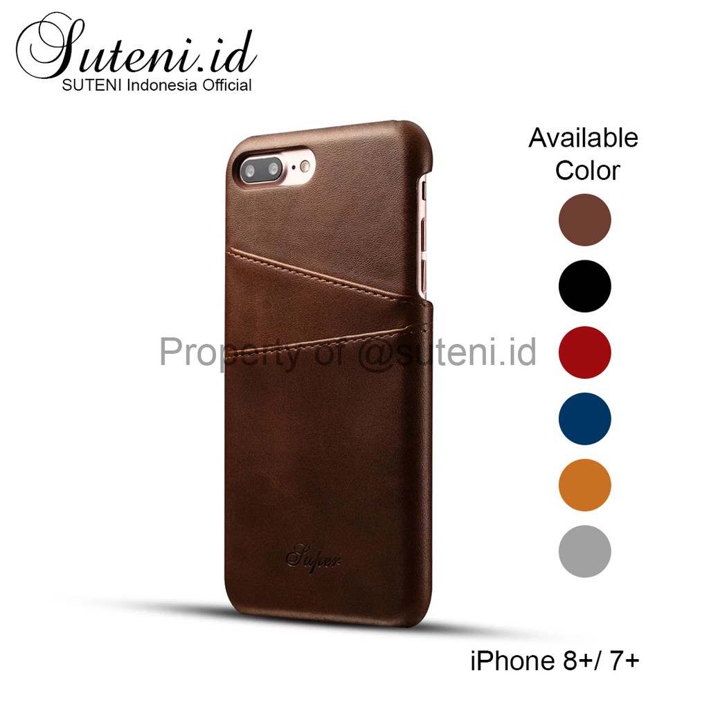 suteni leather case iphone se2 se2020 se 3 2022 7 8 8 plus 7 plus 8  7  with card slot casing kulit 