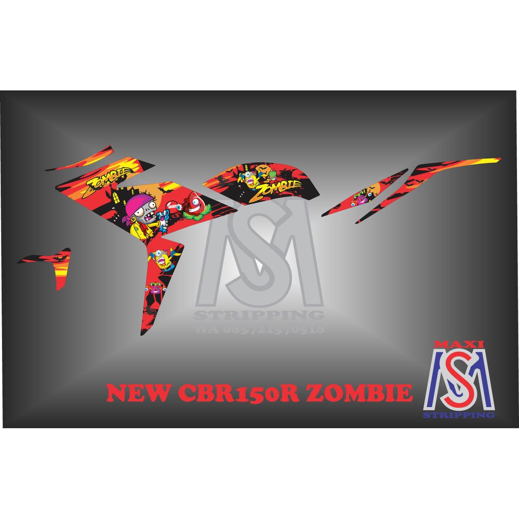 Stiker motor new cbr150r zombie