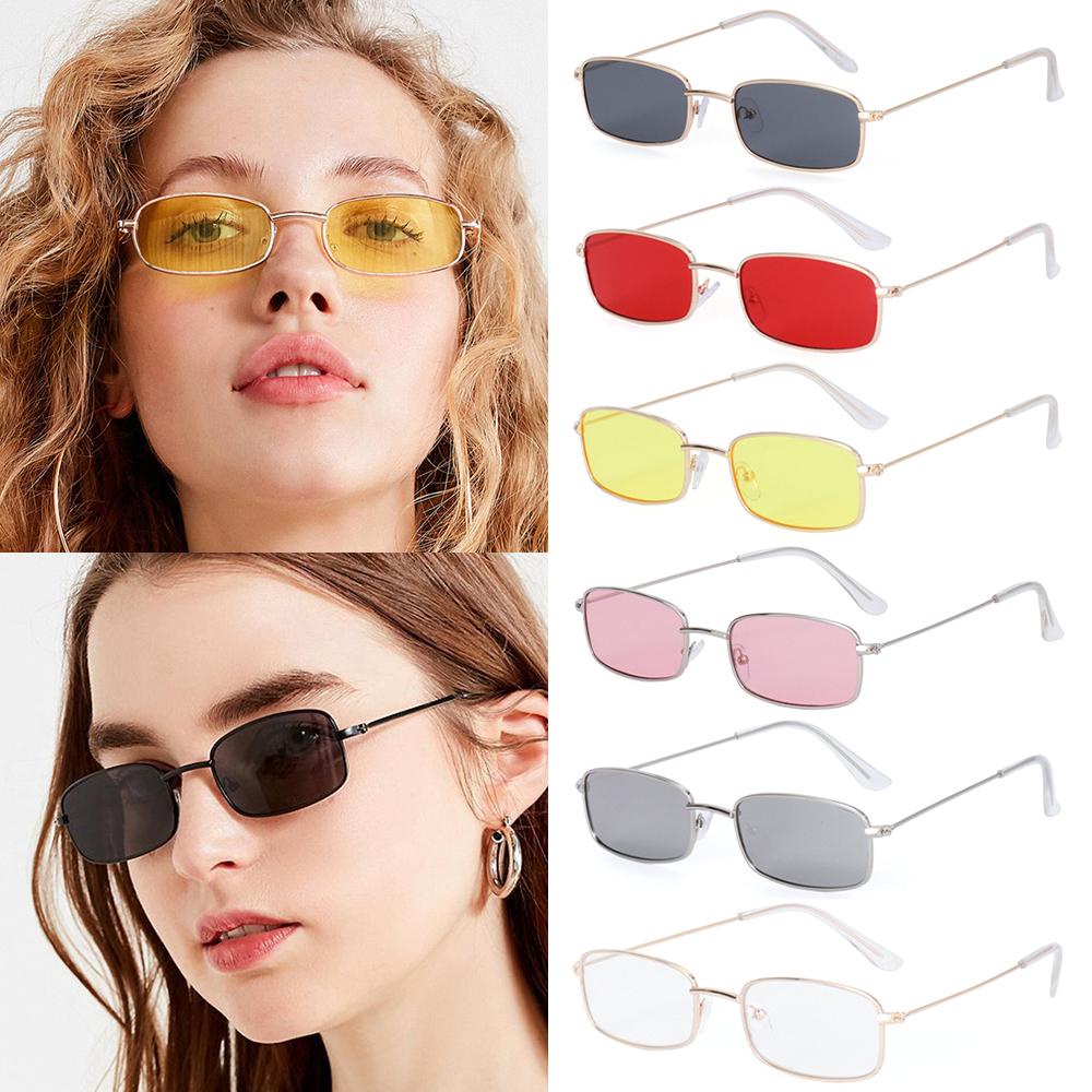 Lily Vintage Rectangle Sunglasses Kacamata Lensa Bening Klasik Merek Shades