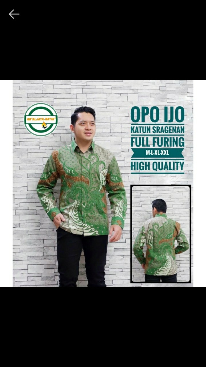 Batik Opo Ijo Full Furing Katun Halus Sragenan Size M-xxl Asli Solo High Quality