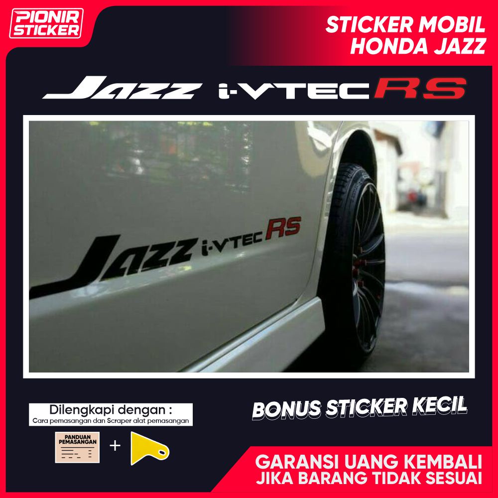 Stiker Mobil Honda Jazz Sticker I-vtec RS JDM