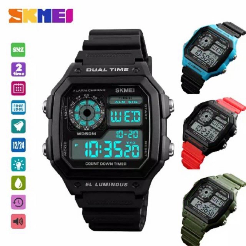 Jam tangan Pria Wanita / Skmei 1299 Original / Digital LED /