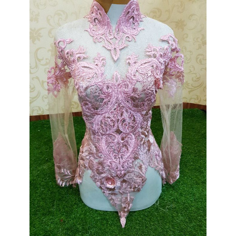 kebaya atasan dusty pink