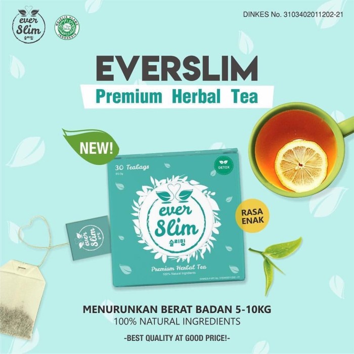 

ORIGINAL MURAH Everslim Premium Herbal Tea Original BPOM - Teh Diet Penurun Berat