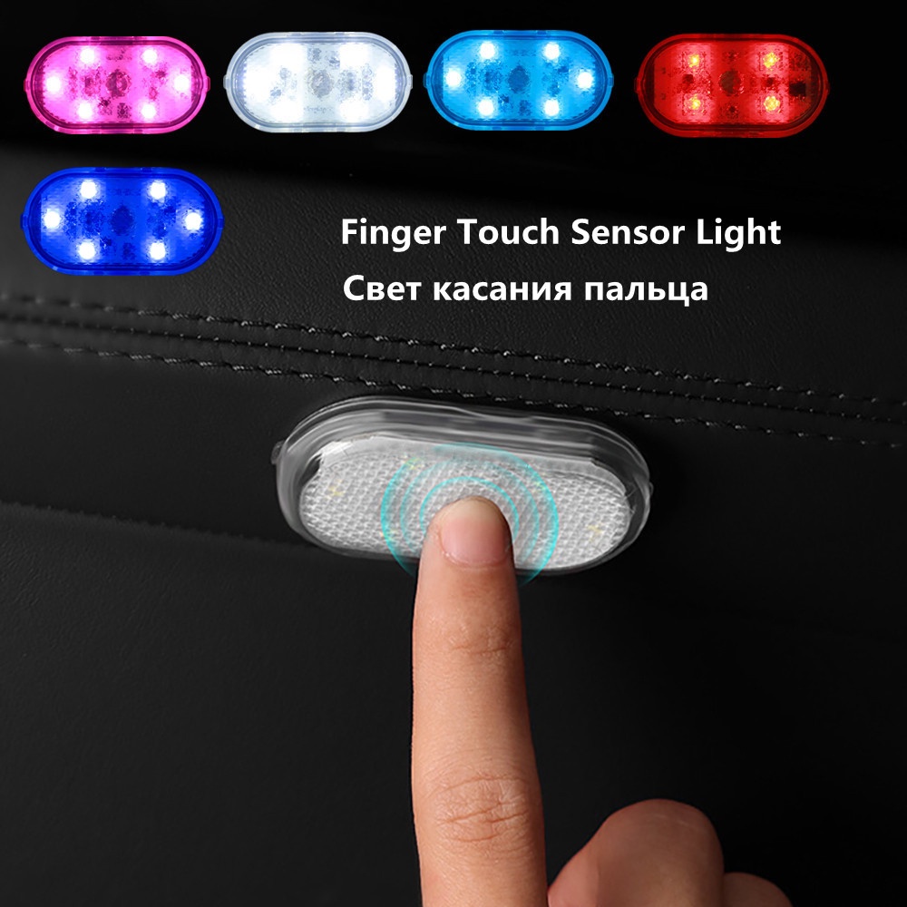 Lampu interior Mobil Kubah Jari sensor Sentuh Lampu Baca sensor Sentuh 5v led Cahaya Daya Tarik Magnetik usb charge Enam Warna Lampu Pintu Mobil