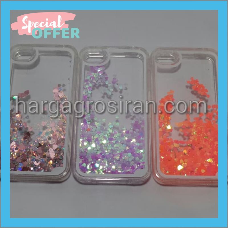 PROMO Case Air Glitter Iphone 4 / 4s - Silikon / Softshell Berisi Air Manik