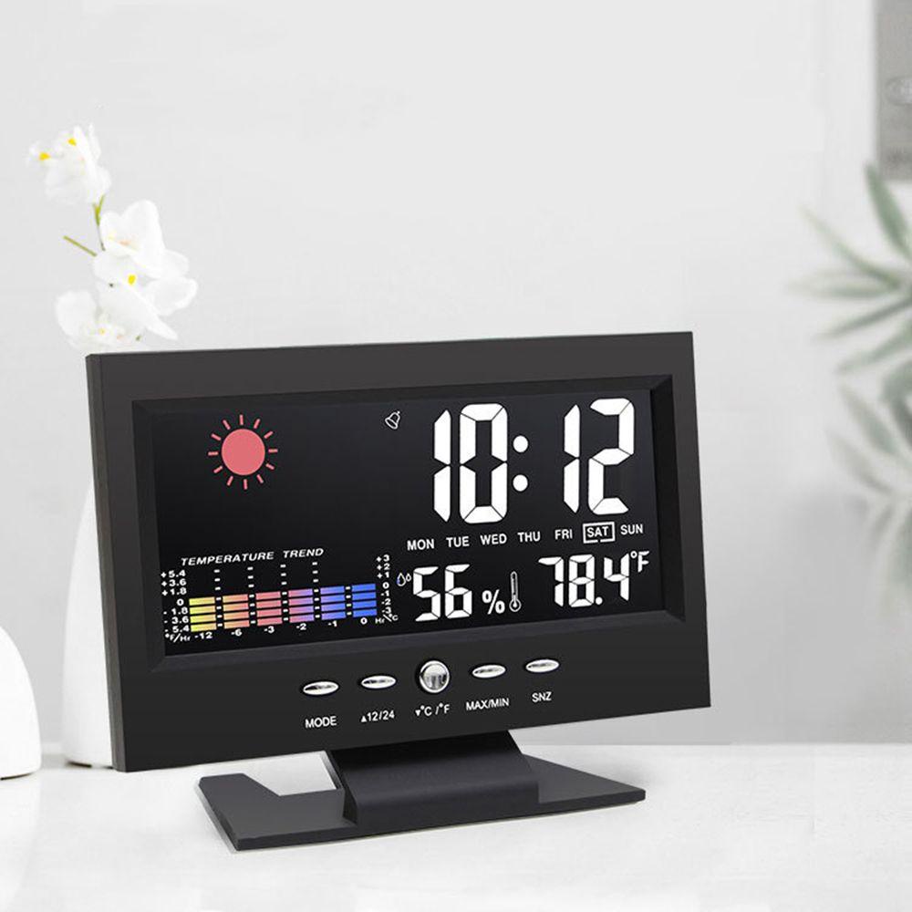 R-flower Jam Weker Indoor/Outdoor Weather Station Kalender Digital LED