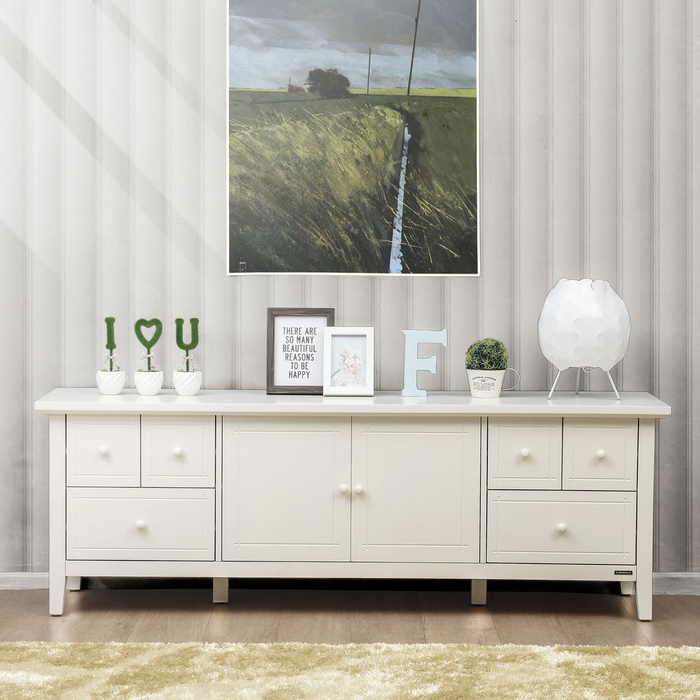 Will TV Cabinet 160 - Meja TV Berkabinet - Putih Tulang - Gratis Pengiriman Pulau Jawa Bagus