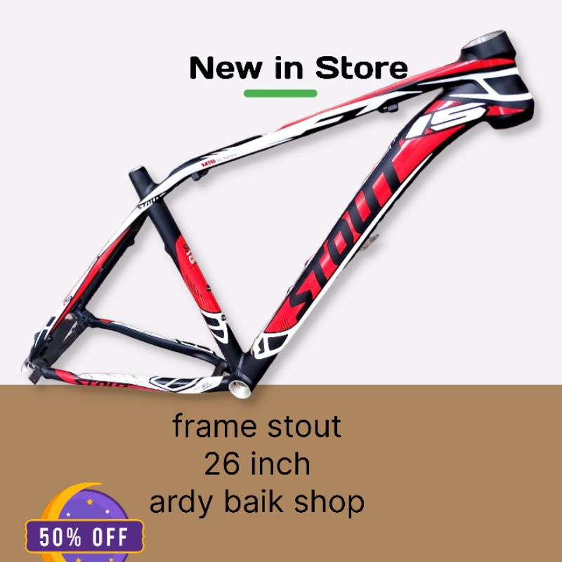 frame sepeda mtb 26 inch sepeda gunung . bisa di pasang 27.5 stout