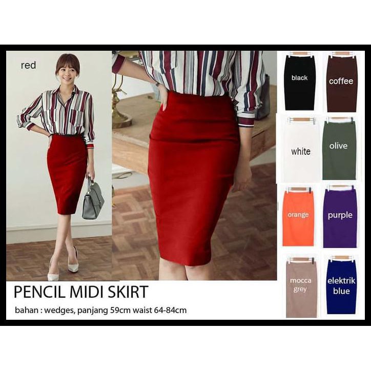 LIMITED EDITION ROK SPAN PENDEK WANITA / SHIRT PENSIL WANITA / ROK HITAM KERJA FORMAL HEMAT