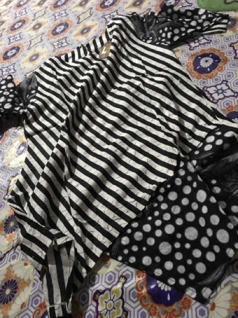 Couple Batik Tunik Ziggy Polkadot Abu