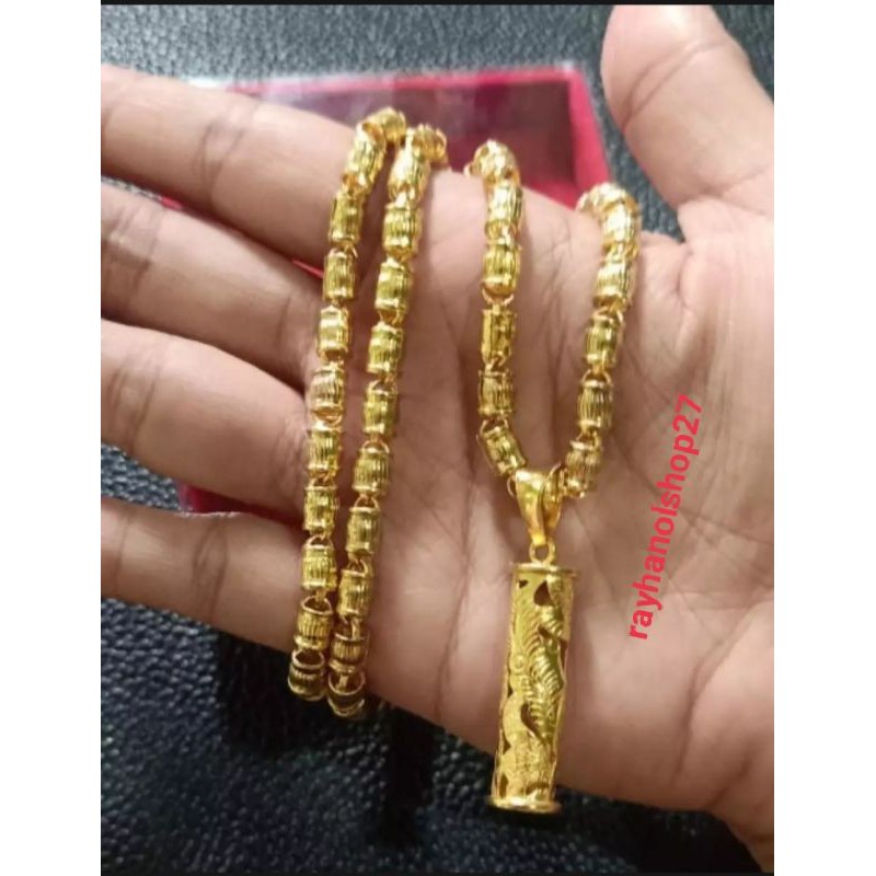 KALUNG PANJANG WANITA 60cm Sepuhan Emas 22k kuning asli