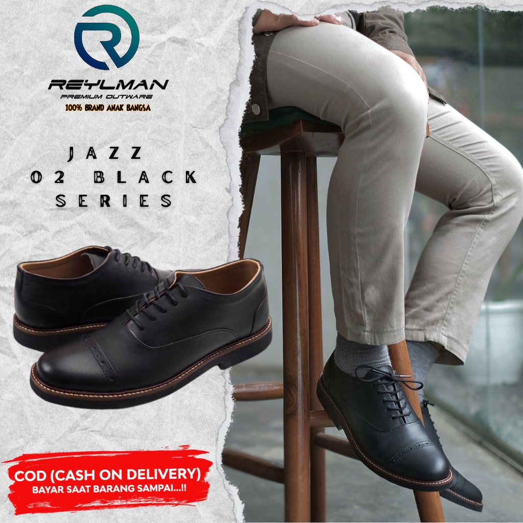 Sepatu Kerja Formal Pria REYLMAN JAZZ 02 Black Series