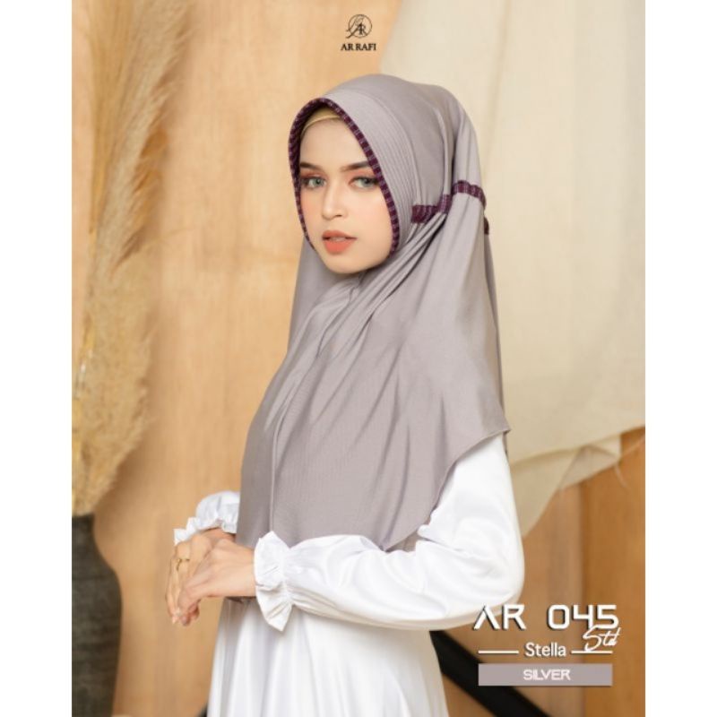 Hijab instan bergo terbaru jilbab bagus terlaris COD✓ dari Ar Rafi motif garis kode Ar 045 std
