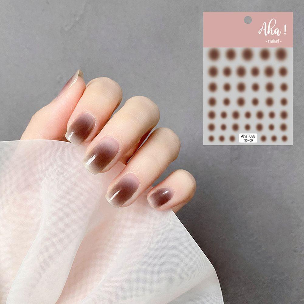 NEEDWAY Blush Stiker Kuku Gadis Manis Perekat Diri Tembus Blush Colorful DIY Nail Art Dekorasi