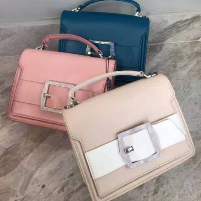 Tas Wanita Pedro MARMER KREM/ BIRU/PINK