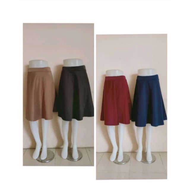 ROK MIDI FLARE SKIRT // ROK FLARE KOREA // ROK PENDEK POLOS