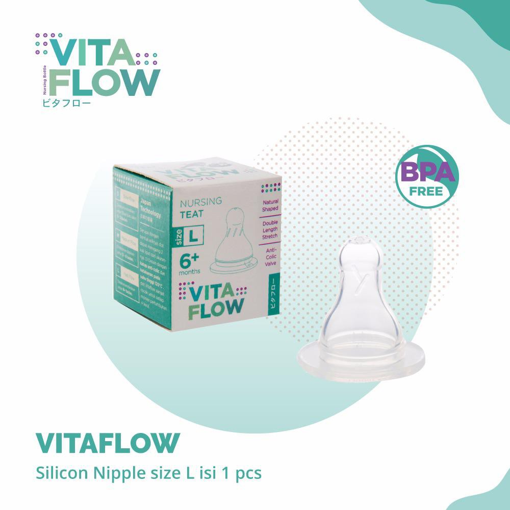 VITAFLOW SILICONE NIPPLE SIZE L 6M+ / 1 PCS