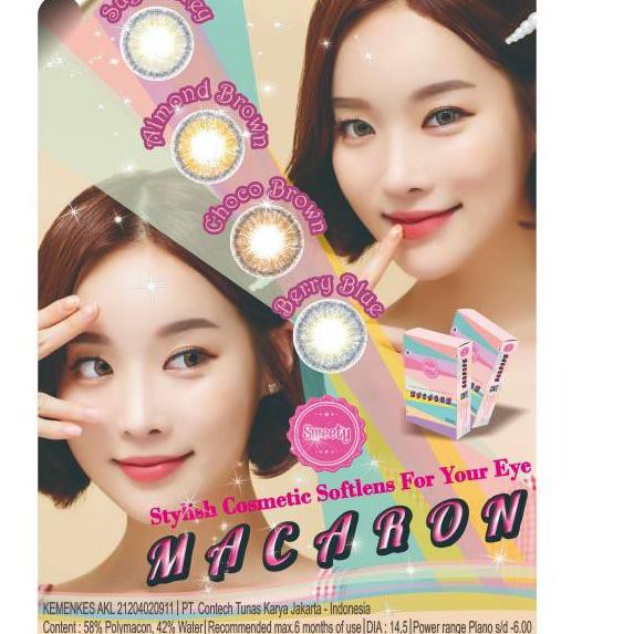 SOFTLENS MINUS SWEETY MACARON 14.5mm CHOCO BROWN (-6.00) GRATIS TEMPAT SOFLEN