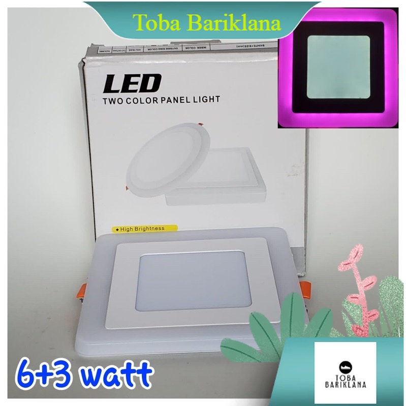 DOWNLIGHT 2 WARNA 6+3 WATT KOTAK PUTIH PINK