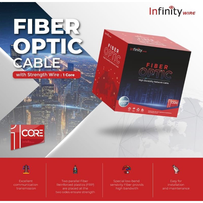 KABEL FIBER OPTIC DROPCORE INFINITY 1Core 2Core 4Core 3SELING 1KM