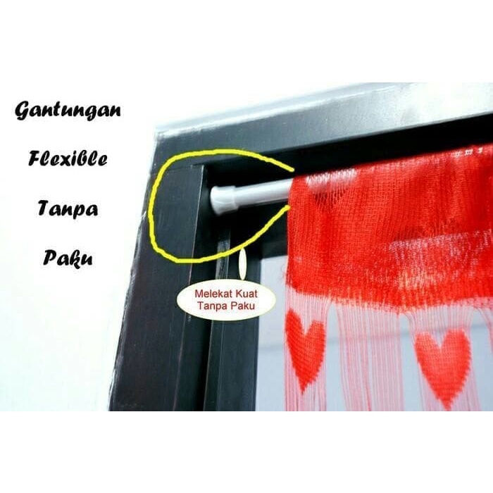 Tongkat Serbaguna Gantungan Fleksibel Portable Curtain Rail Stick Bath