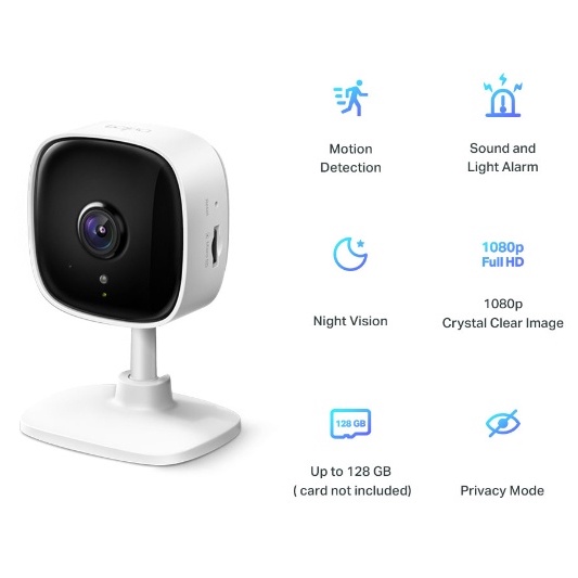 TP-LINK IP Camera CCTV 1080P Night Vision Tapo C100 Smart AI bisa membedakan objek Manusia dengan Binatang meminimalkan kesalahan deteksi gerakan TP-LINK Surveillance with wifi infrared wireless network ip camera wi-fi wifi Aplikasi Android TAPO TP LINK