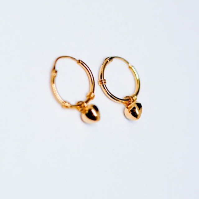 Anting Hoop Dewasa/Anak Model Ring Ball Emas