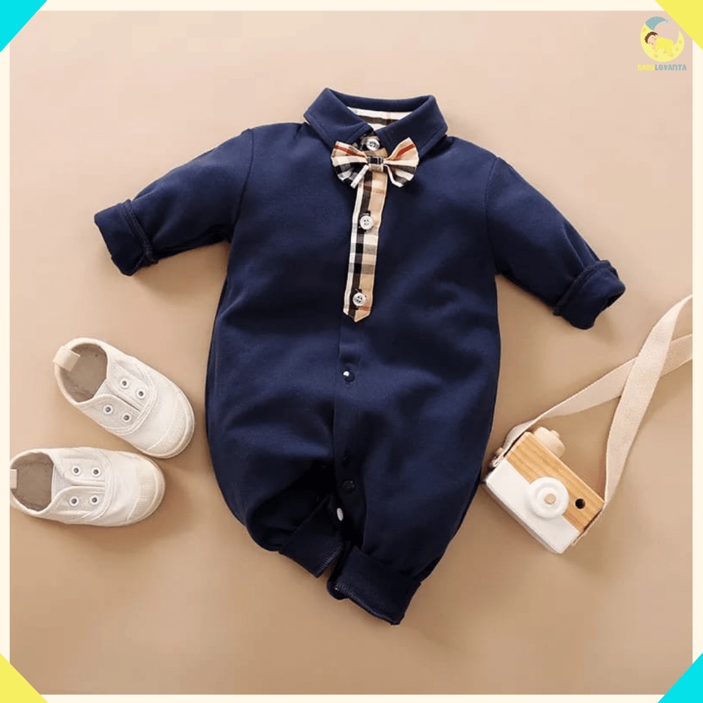 [COD]  jumper premium baby boy motif tuxedo white dan navy keren import 0-24 bulan/Babylovanta