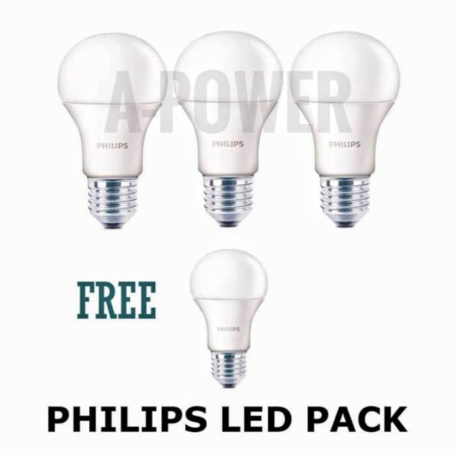 Philips - Lampu LED Bulb/Bohlam Multipack 10W (Putih)