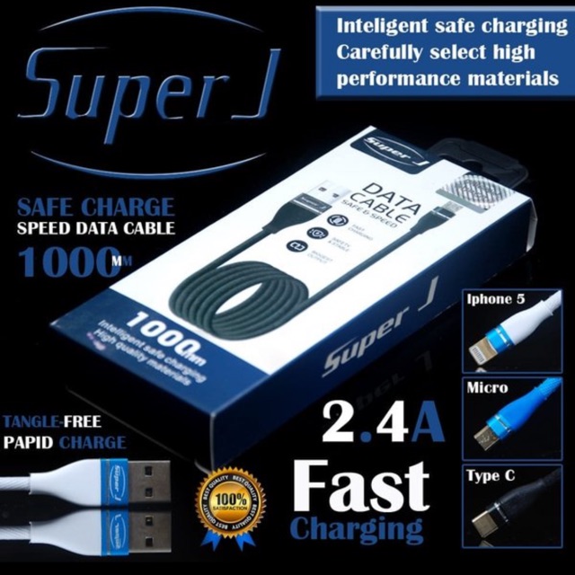 Kabel data Fast Charging Type C Super J