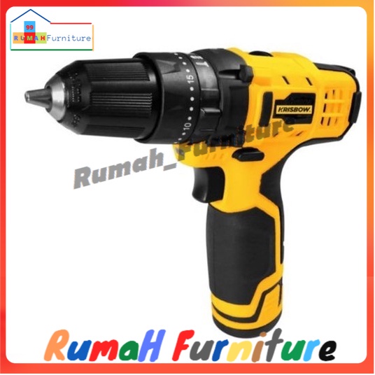 Krisbow Bor Cordless 10 Mm Bor listrik Bor Portable Bor Tangan