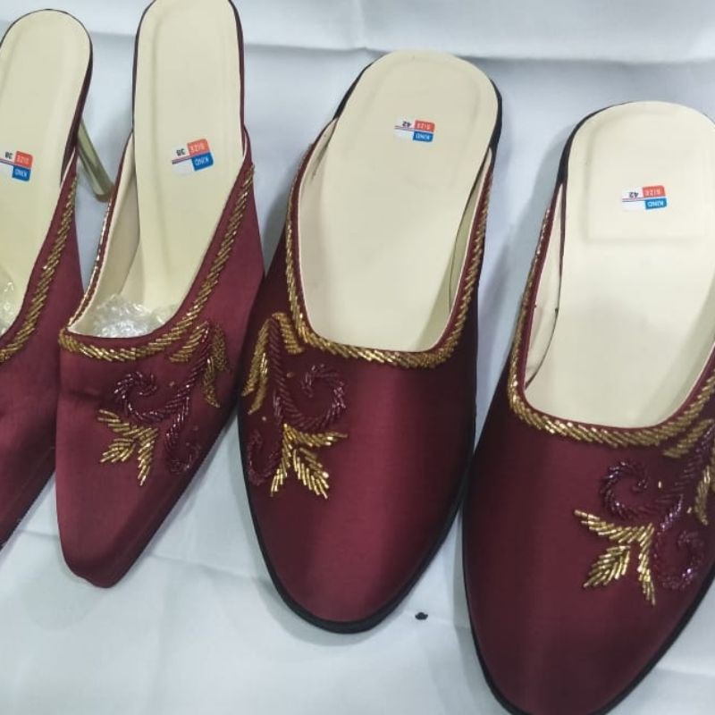 SANDAL SENDAL SEPATU SELOP PAYET PENGANTIN MANTEN PASANGAN COUPLE COWOK CEWEK PRIA WANITA MURAH