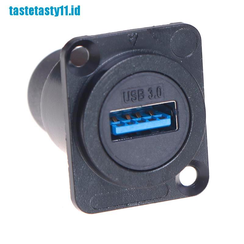 【tay】D type Metal USB Socket Double Pass Connector USB 3.0 Connector Panel Mou