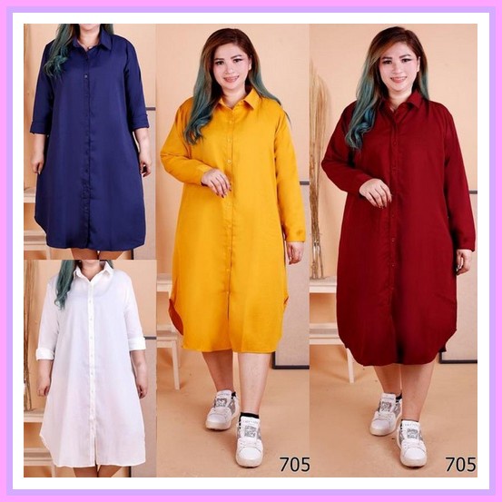 Dres Jumbo 355 Tile Brukat Lapis Furing Ld122 Pj103 Esmelle Kemeja Wanita Jumbo /Tunik Jumbo / Kemej
