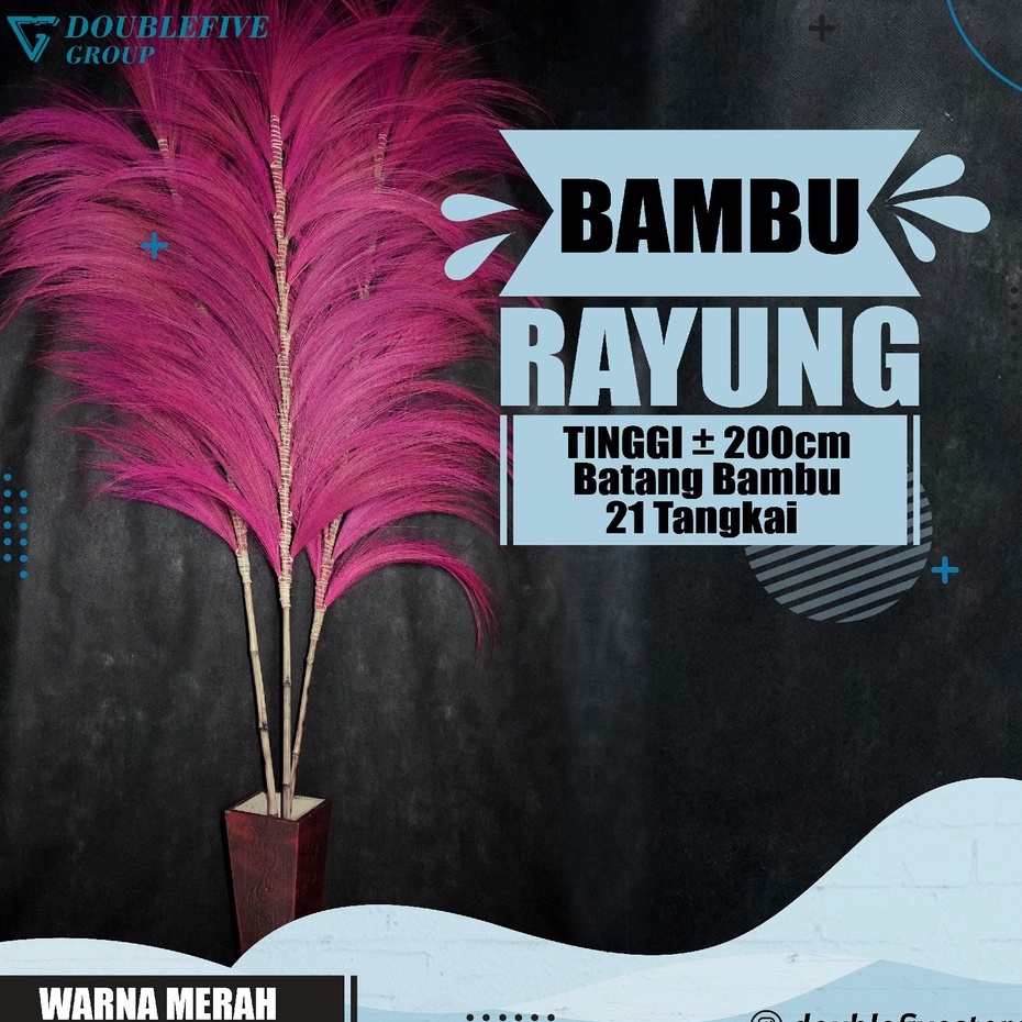 Rayung Home Decor Rayung Kering Panjang Rayung Natural Rayung Rustic Dekorasi Rayung Pampas - MERAH