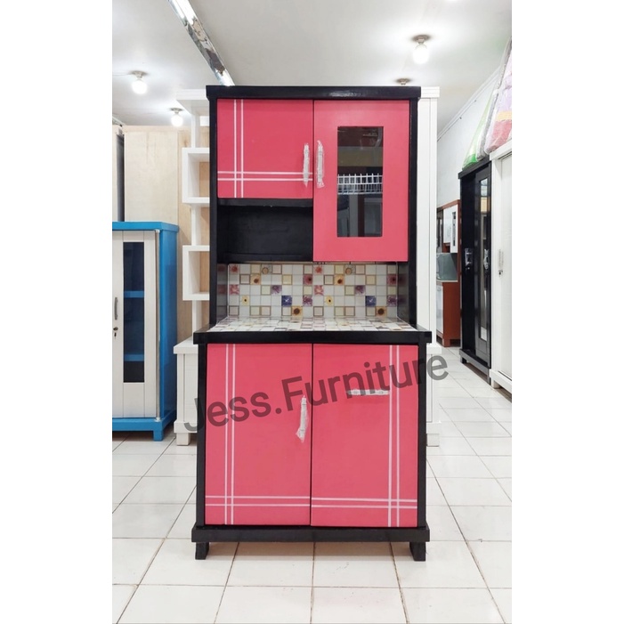 Lemari sayur 2pintu / Rak sayur 2Pintu Pink / Lemari sayur 2pintu triplek / Rak Sayur Dapur 2Pintu M