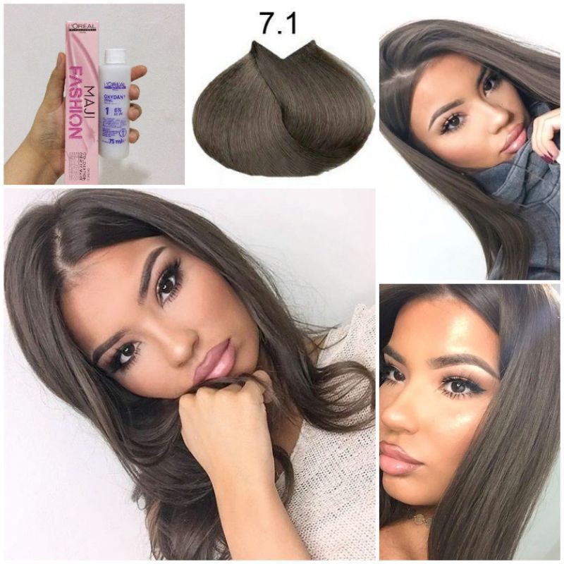 Loreal Maji Fashion 7.1 Mink Splendour Hair Dye Cat Rambut Coklat Medium Ash Brown Splendor Majifash