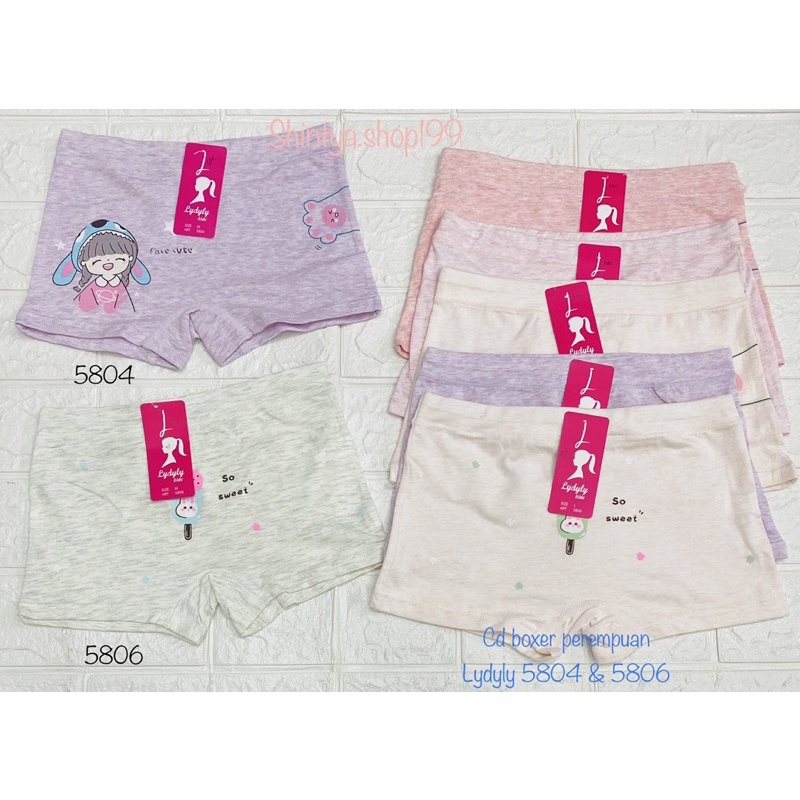 Cd | Celana dalam boxer anak perempuan LYDYLY 5804 &amp; 5806 bahan katun